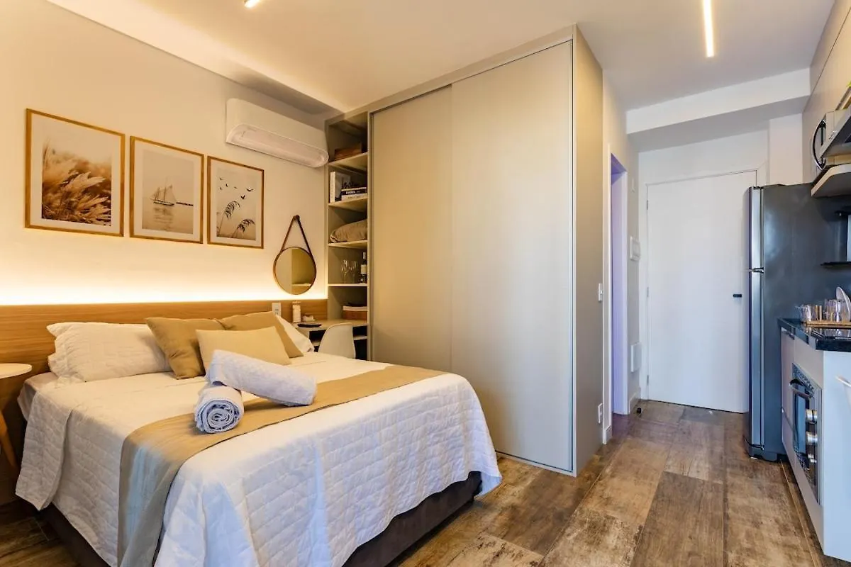 Apartamento Ap 508 Wonder - Studio Aconchego | Pool, Sauna, Rooftop. São Paulo