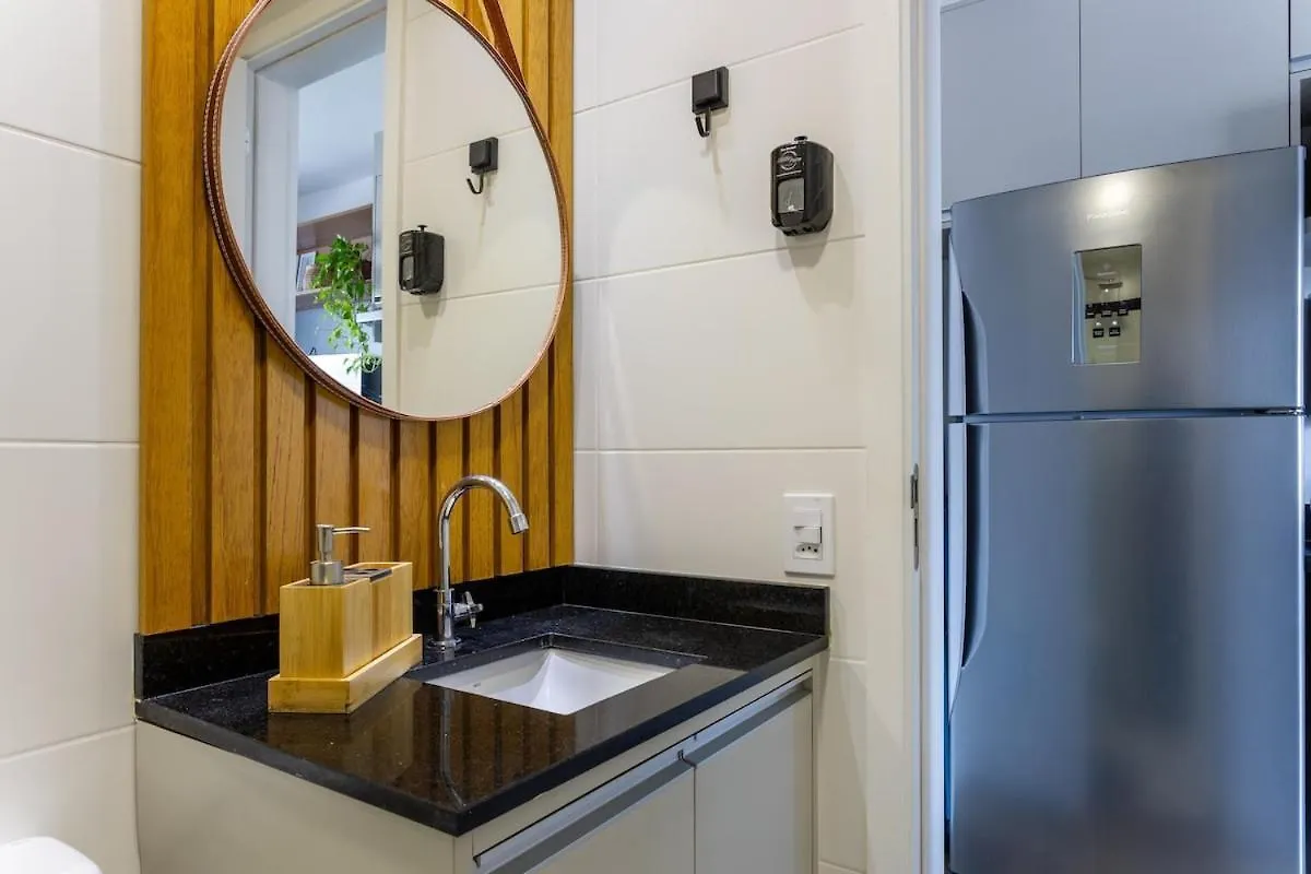 Apartamento Ap 508 Wonder - Studio Aconchego | Pool, Sauna, Rooftop. São Paulo
